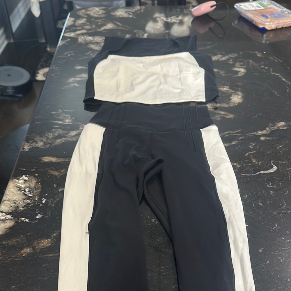 Chic Black and White Activewear Set